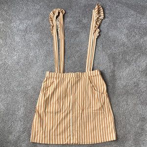 Urban Outfitters Yellow and cream pencil skirt with suspenders - size S